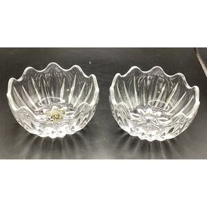 Zajecar 24% Lead Crystal Scalloped‎ Edge Trinket/Candy Dishes Yugoslavia-Pair 2